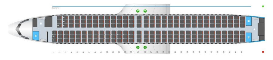 Схема салона Boeing 737-800 AJet